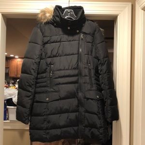 Steve Madden - Black Fur Lined Hood Jacket, Large